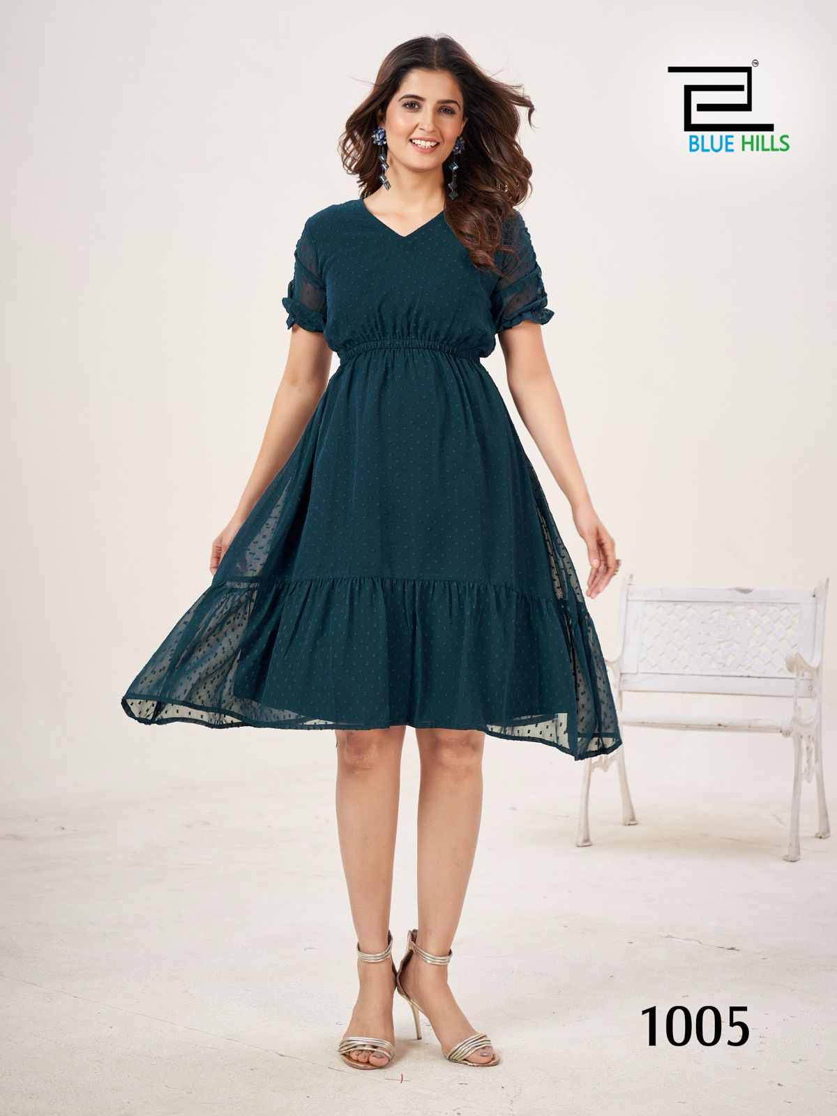 Belle By Blue Hills Georgette Tunic Style Western Kurtis Wholesale Market
